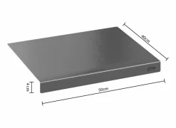 Allerlei|Deegplank 50x40cm - roestvrij staal - grijs