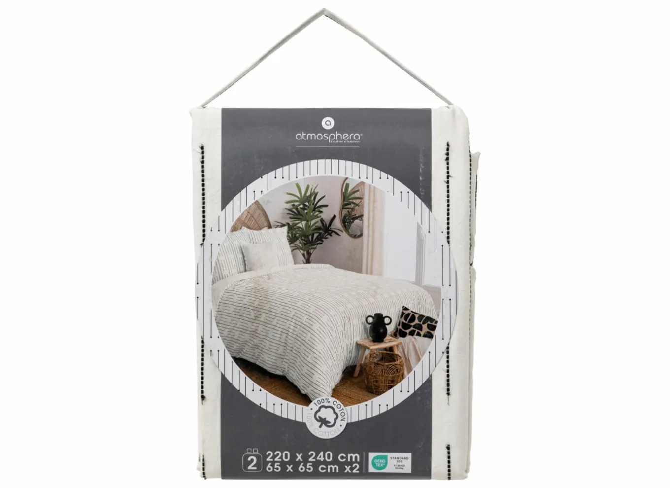 Dekbedovertrekken|Dekbedovertrek Kain 240x220cm - katoen - wit & zwart