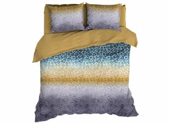 Dekbedovertrekken|Dekbedovertrek Panthera Oker 240x200/220cm - satijn - groenblauw