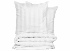 Dekbedovertrek 240x220cm - katoen - satijn wit- Dekbedovertrekken