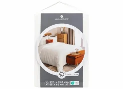 Dekbedovertrek 240x220cm - katoen - satijn wit- Dekbedovertrekken