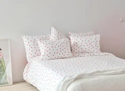 Dekbedovertrek 200x200/220cm - katoen - hearts red- Dekbedovertrekken