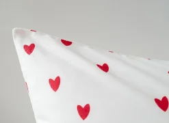 Dekbedovertrek 200x200/220cm - katoen - hearts red- Dekbedovertrekken