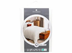 Dekbedovertrek 260x240cm - katoen - satijn wit- Dekbedovertrekken