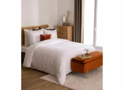 Dekbedovertrek 260x240cm - katoen - satijn wit- Dekbedovertrekken