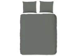 Dekbedovertrek 200x220cm - katoen - olijf- Dekbedovertrekken