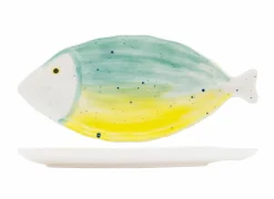 Cosy & Trendy Dessertborden|Diversen|Dessertbord Coral 43x19,7cm - porselein - geel & groen