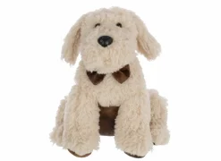 J line Deurstoppers|Deurstopper Hond 20x20x30cm - polyester - beige