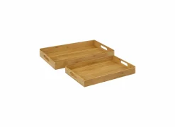 Dienbladen|Dienblad Bamboe set van 2