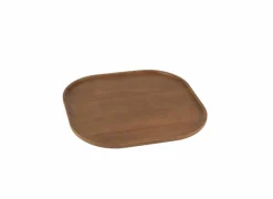 Schalen|Dienblad 29x30cm - rubberhout - bruin