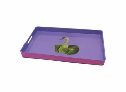 Dienbladen|Dienblad Zwaan 40x24cm - kunststof - paars