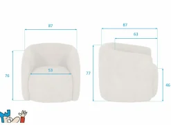 Draaifauteuil Alken 87x87x77cm - stof - roze- Fauteuils