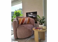 Draaifauteuil Alken 87x87x77cm - stof - roze- Fauteuils