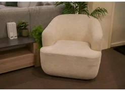 Draaifauteuil Dora 80x86x76cm linnen - beige- Fauteuils