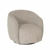 Draaifauteuil Gela 85x95x80cm - stof - lichtbruin- Fauteuils