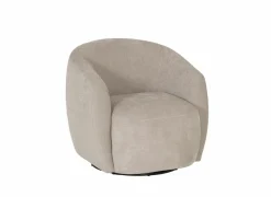 Draaifauteuil Gela 85x95x80cm - stof - lichtbruin- Fauteuils