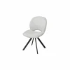 Draaistoel Adrian 60x58x86cm - polyester - wit- Eetkamerstoelen