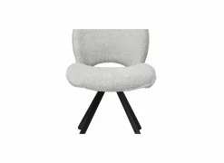 Draaistoel Adrian 60x58x86cm - polyester - wit- Eetkamerstoelen