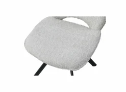 Draaistoel Adrian 60x58x86cm - polyester - wit- Eetkamerstoelen