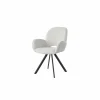Draaistoel Adrian 60x58x86cm - polyester - wit- Eetkamerstoelen