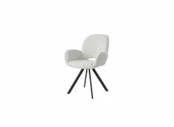 Draaistoel Adrian 60x58x86cm - polyester - wit- Eetkamerstoelen