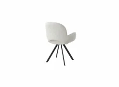 Draaistoel Adrian 60x58x86cm - polyester - wit- Eetkamerstoelen
