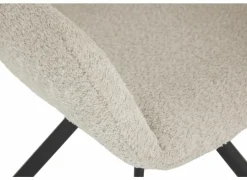 Draaistoel Adrian 60x58x86cm - polyester - wit- Eetkamerstoelen