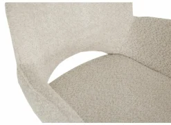 Draaistoel Adrian 60x58x86cm - polyester - wit- Eetkamerstoelen