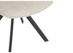 Draaistoel Adrian 60x58x86cm - polyester - wit- Eetkamerstoelen