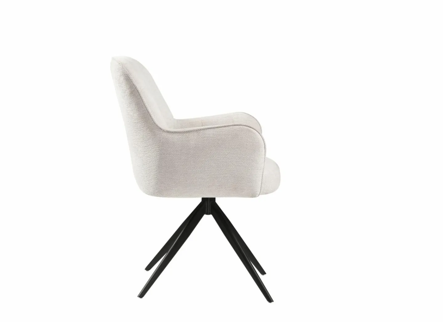 Draaistoel Bonzo 59x58x88cm - stof - wit- Eetkamerstoelen