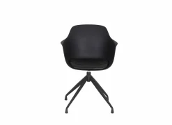 Bezoekersstoel|Eetkamerstoelen|Draaistoel Burning 58x55x83.5cm - lederlook - zwart