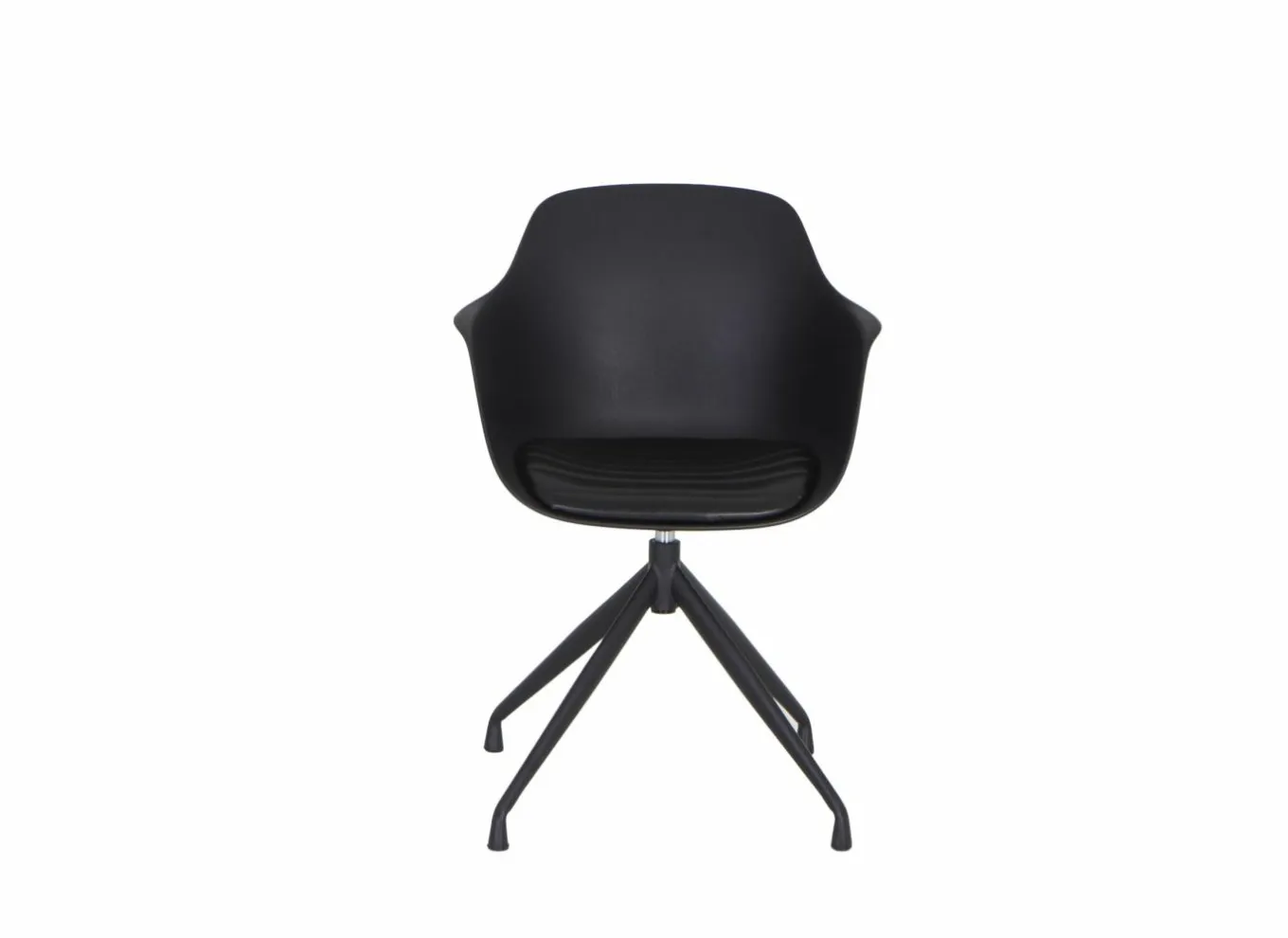 Bezoekersstoel|Eetkamerstoelen|Draaistoel Burning 58x55x83.5cm - lederlook - zwart