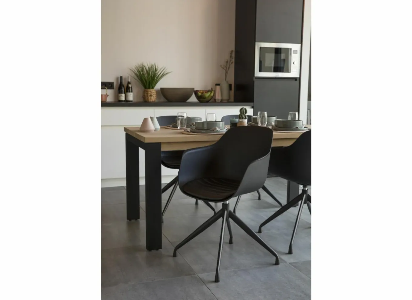 Bezoekersstoel|Eetkamerstoelen|Draaistoel Burning 58x55x83.5cm - lederlook - zwart