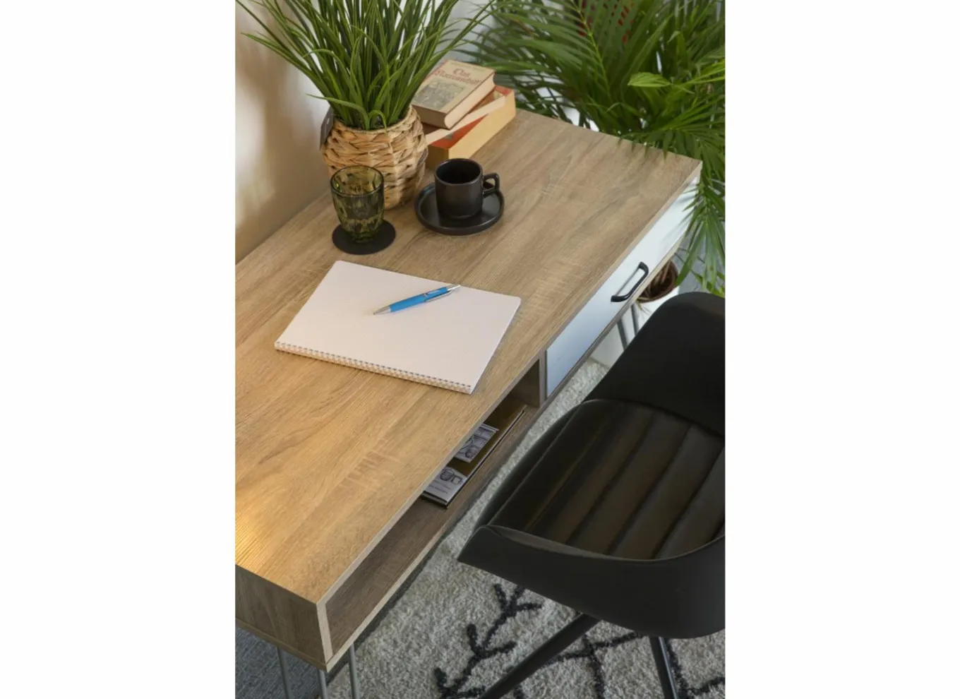 Bezoekersstoel|Eetkamerstoelen|Draaistoel Burning 58x55x83.5cm - lederlook - zwart