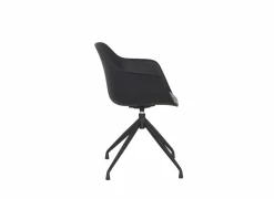 Bezoekersstoel|Eetkamerstoelen|Draaistoel Burning 58x55x83.5cm - lederlook - zwart