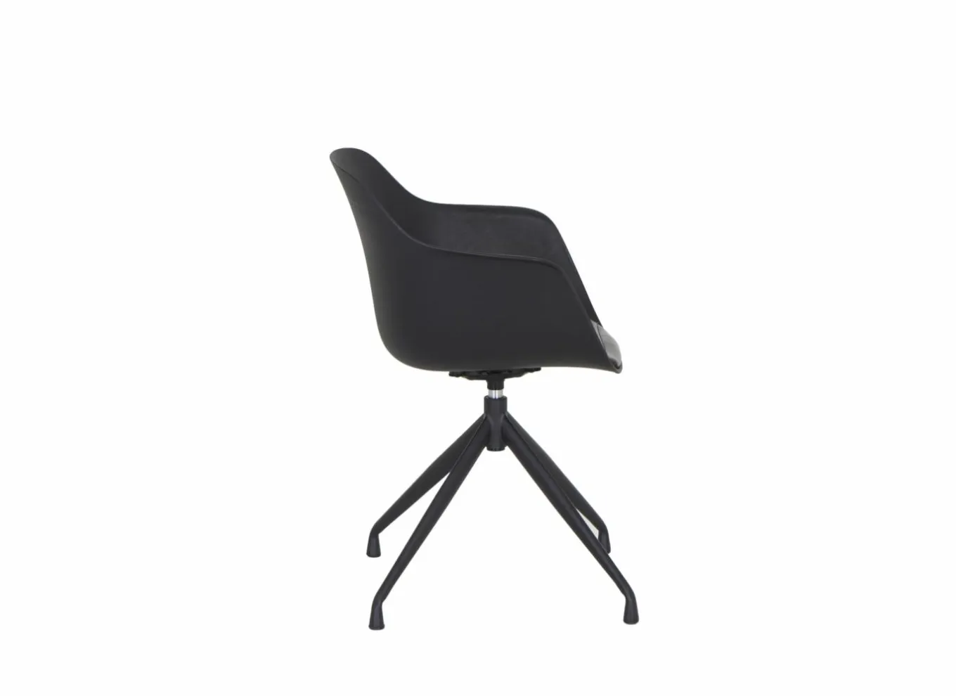 Bezoekersstoel|Eetkamerstoelen|Draaistoel Burning 58x55x83.5cm - lederlook - zwart