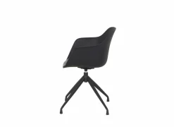 Bezoekersstoel|Eetkamerstoelen|Draaistoel Burning 58x55x83.5cm - lederlook - zwart