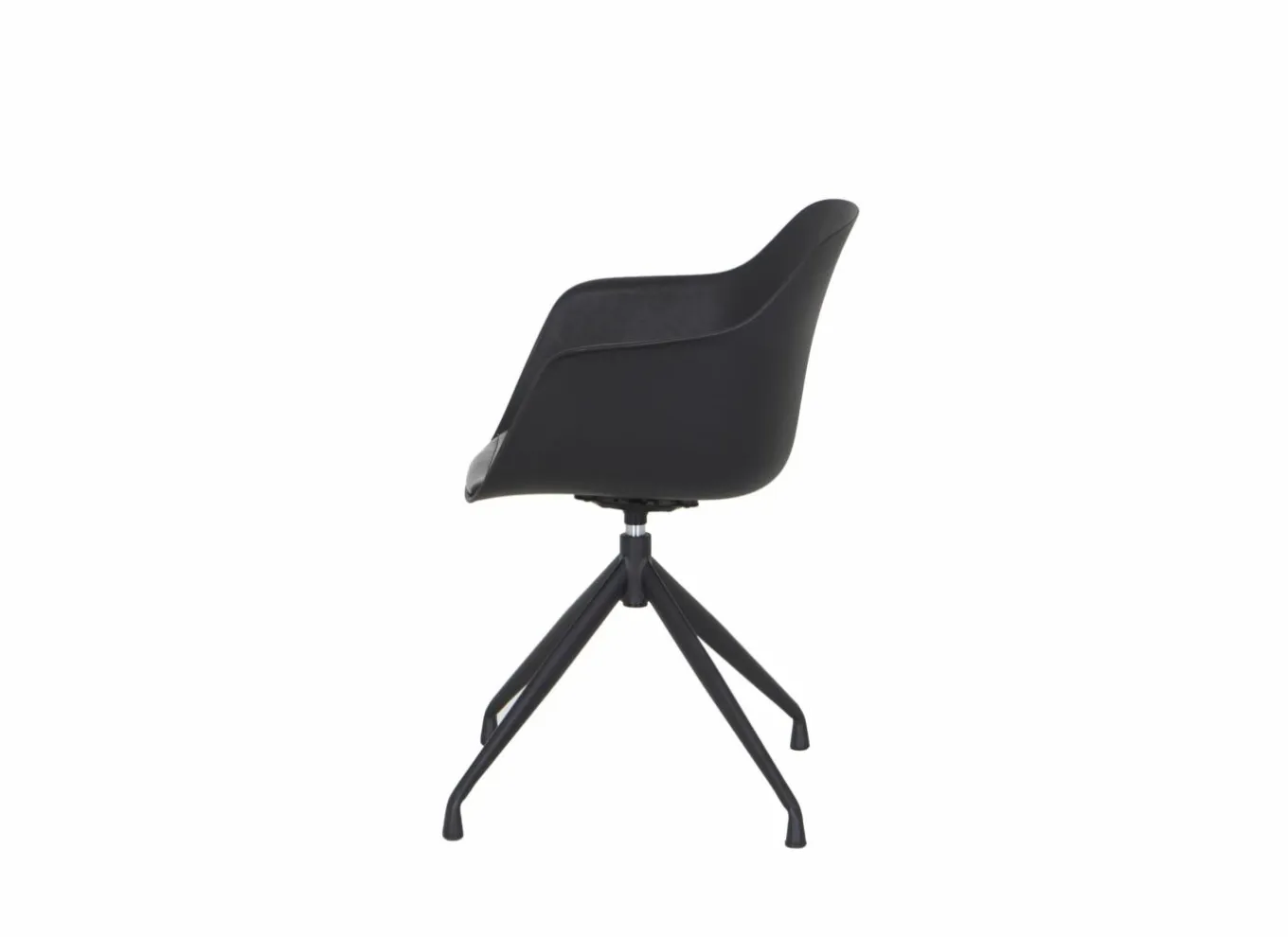 Bezoekersstoel|Eetkamerstoelen|Draaistoel Burning 58x55x83.5cm - lederlook - zwart