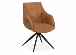 Draaistoel Colin stof - cognac- Eetkamerstoelen