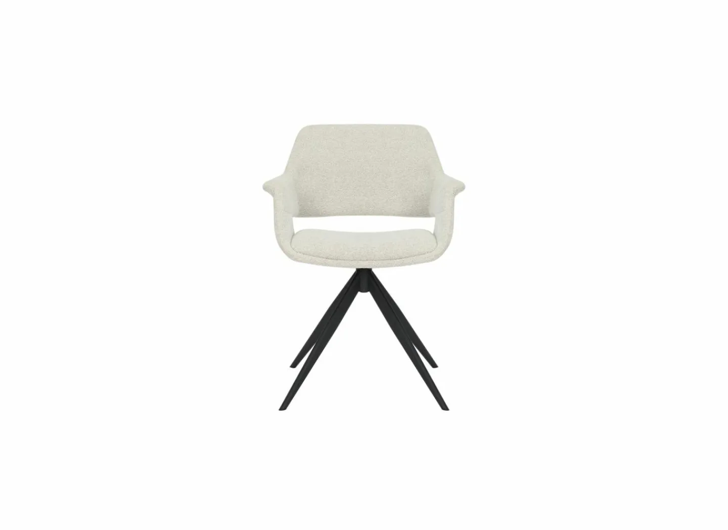 Draaistoel Commander 58x58x77,5cm - stof - cream- Eetkamerstoelen