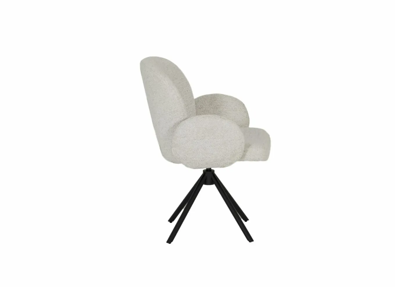 Eetkamerstoelen|Draaistoel Josea 66x55x88cm - polyestervezel - beige