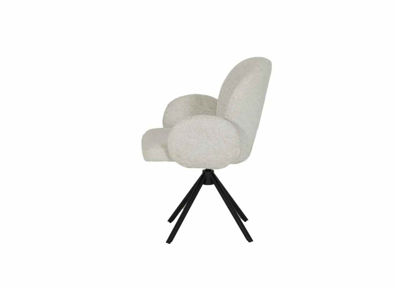 Eetkamerstoelen|Draaistoel Josea 66x55x88cm - polyestervezel - beige