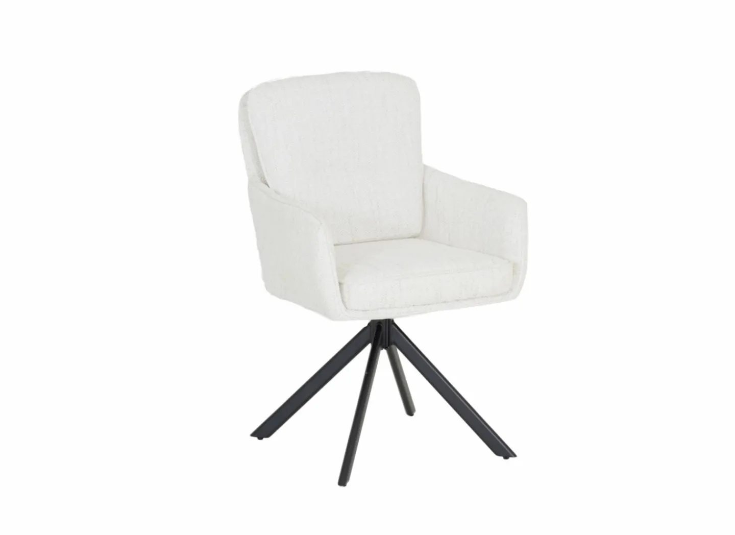 Draaistoel Kingsley 60x65x92,5cm - polyestervezel - beige- Eetkamerstoelen