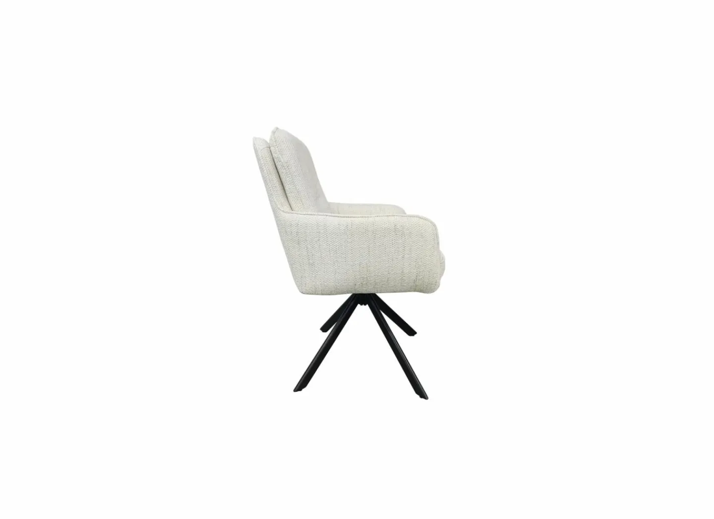 Draaistoel Kingsley 60x65x92,5cm - polyestervezel - beige- Eetkamerstoelen