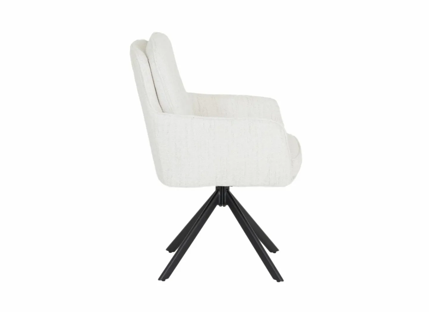 Draaistoel Kingsley 60x65x92,5cm - polyestervezel - beige- Eetkamerstoelen