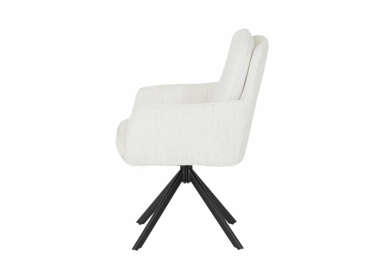 Draaistoel Kingsley 60x65x92,5cm - polyestervezel - beige- Eetkamerstoelen