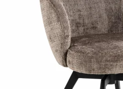 Eetkamerstoelen|Draaistoel stof - bruin