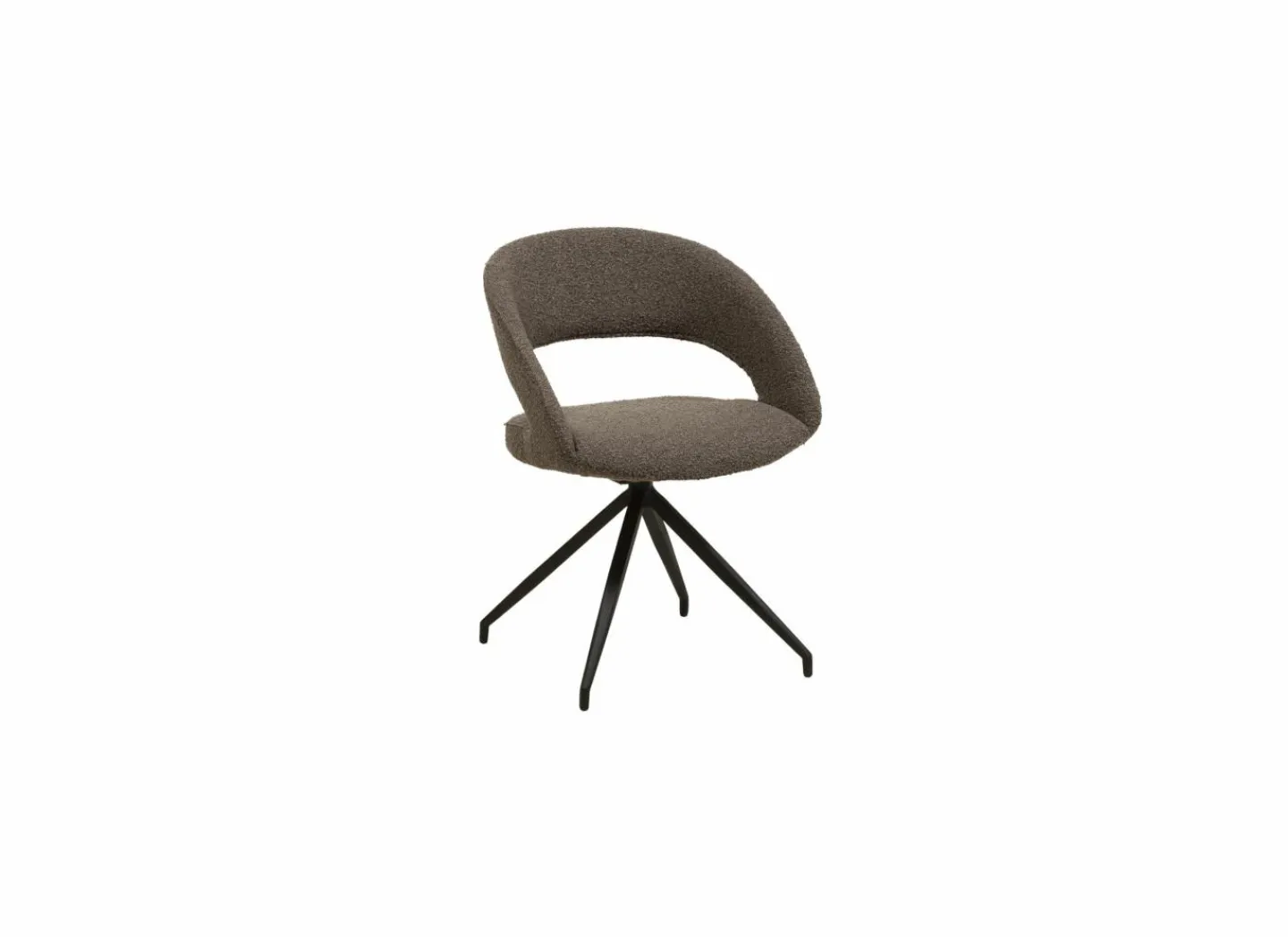 Draaistoel Yara 47,5x59,5x84,5cm - stof - bruin- Eetkamerstoelen