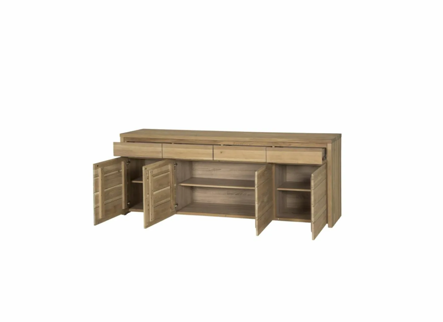 Dressoir Amarillo 225cm - eik massief & decor - naturel- Dressoirs