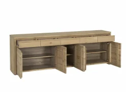 Dressoirs|Dressoir Amarillo 250cm - eik massief & decor - naturel